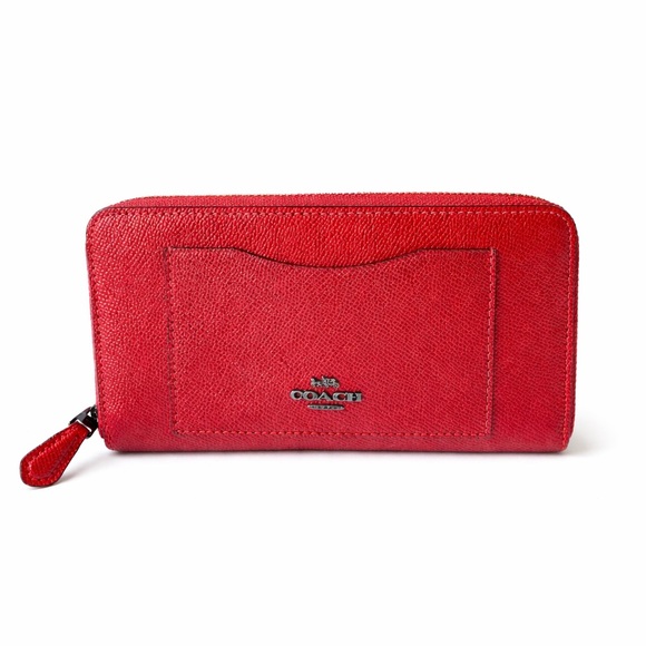Coach Handbags - Coach Cherry Red Zip Wallet